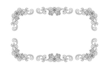 Decorative hand drawn classic vintage ornament Text Separator. Retro hand drawn text dividers victorian old frames. Text lines vintage border scribble dividing line elements doodle vector illustration