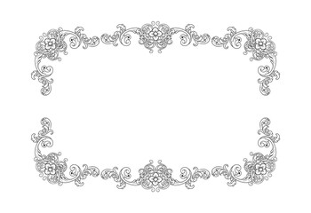 Decorative hand drawn classic vintage ornament Text Separator. Retro hand drawn text dividers victorian old frames. Text lines vintage border scribble dividing line elements doodle vector illustration