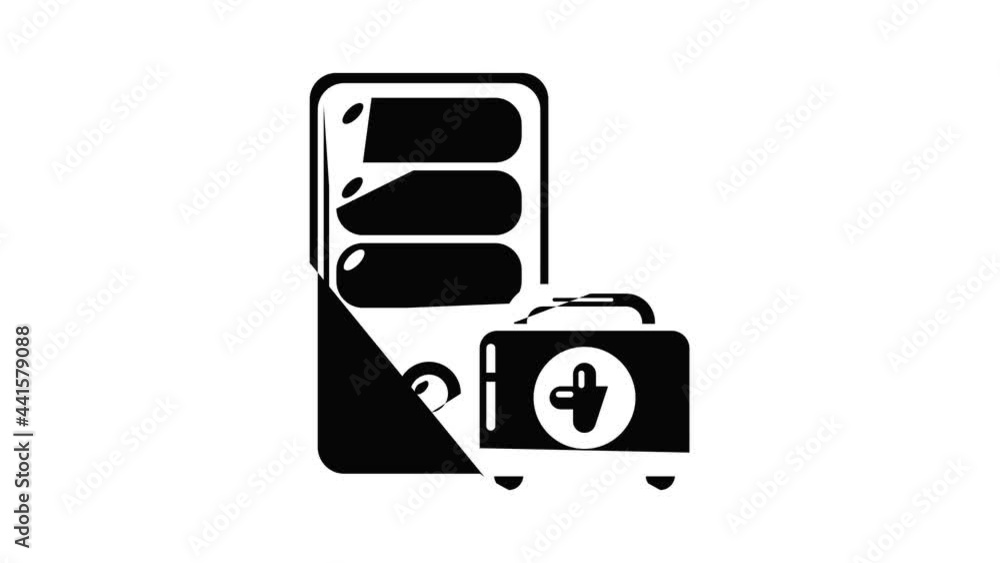 Poster system unit repairicon animation simple best object on white