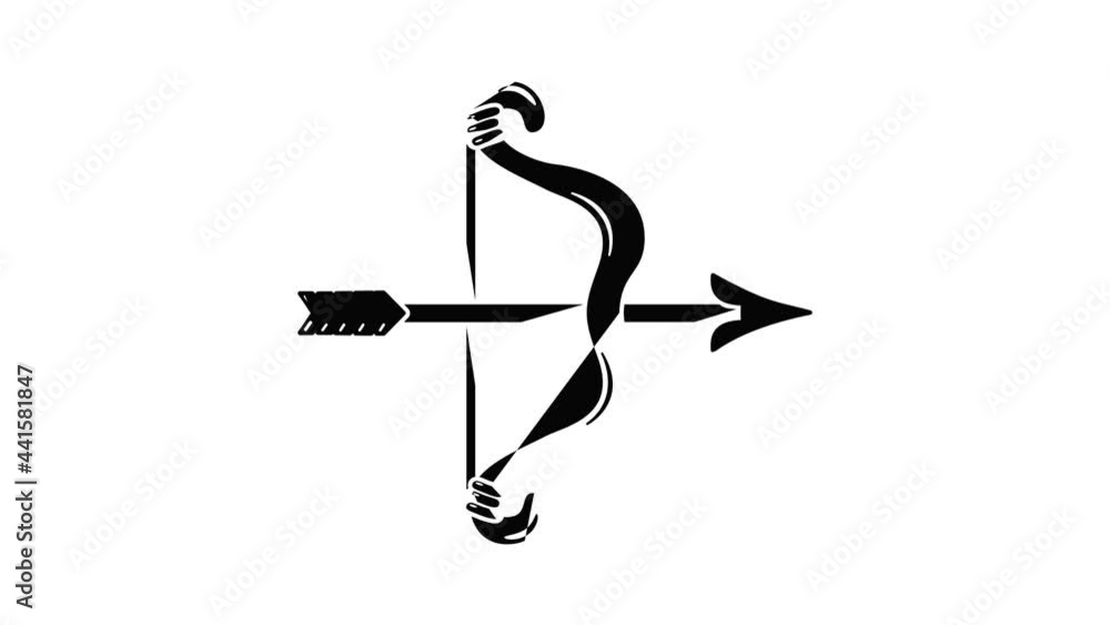 Poster archery game icon animation simple best object on white