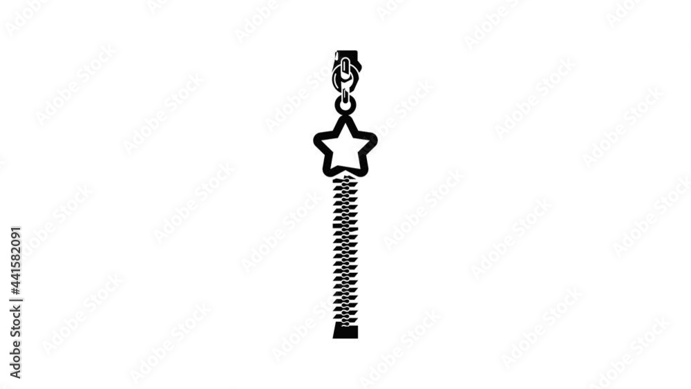 Poster closed zip icon animation simple best object on white