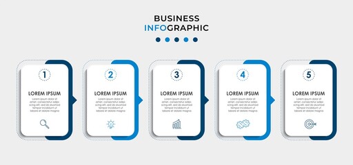 Vector Infographic design business template with icons and 5 options or steps. Can be used for process diagram, presentations, workflow layout, banner, flow chart, info graph
