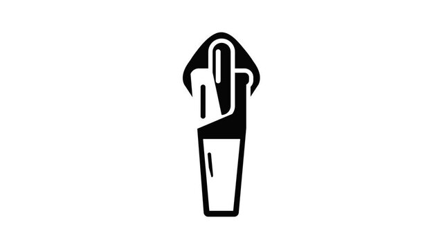 Textile zip icon animation simple best object on white