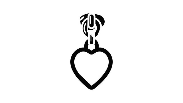 Purse zip icon animation simple best object on white