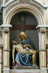 Altar of Our Lady of Sorrows in the parish church of Saint John the Baptist in Sveti Ivan Zelina, Croatia