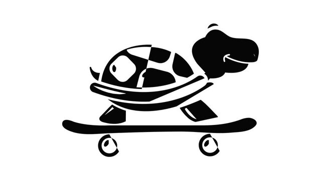 Beautiful turtle icon animation simple best object on white