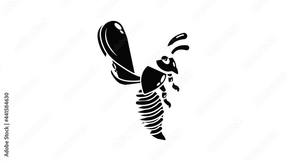 Poster bee icon animation simple best object on white