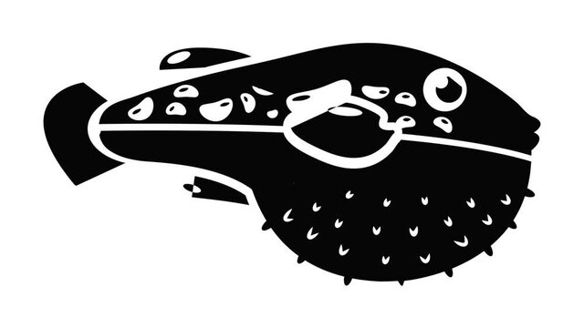 Poison fish icon animation simple best object on white