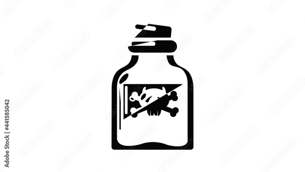Poster toxin bottle icon animation simple best object on white