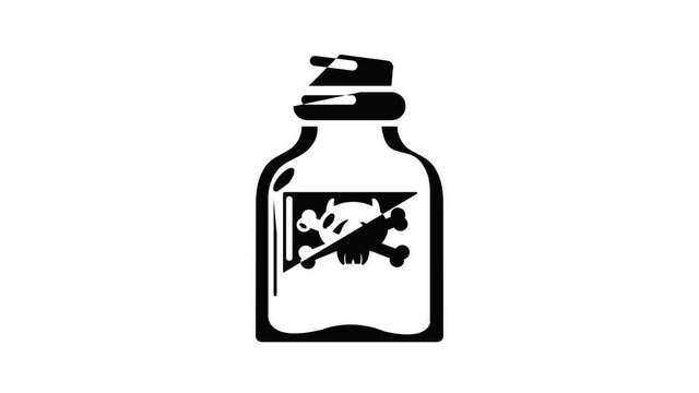 Toxin bottle icon animation simple best object on white
