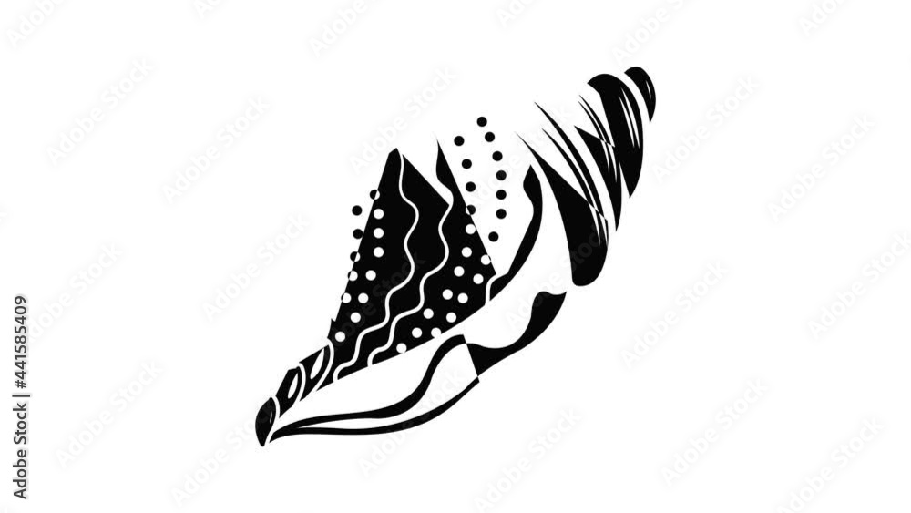 Poster nature shell icon animation simple best object on white