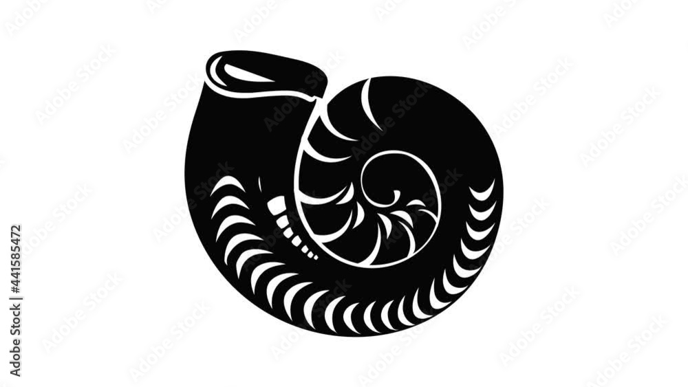 Poster round shell icon animation simple best object on white