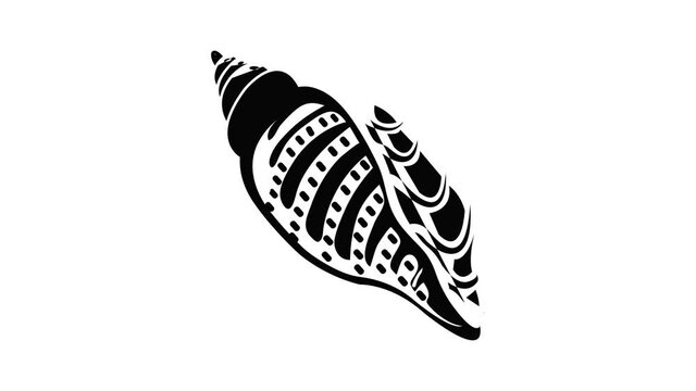 Ocean shell icon animation simple best object on white