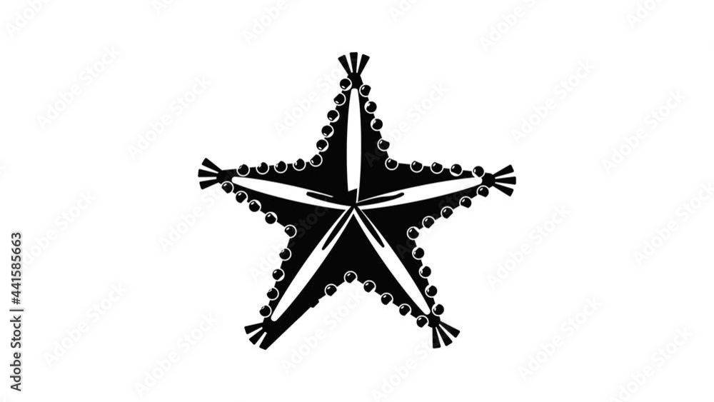 Poster starfish icon animation simple best object on white