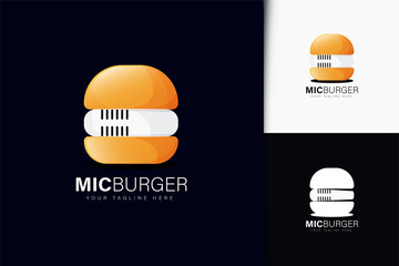 Fototapeta premium Microphone and burger logo design
