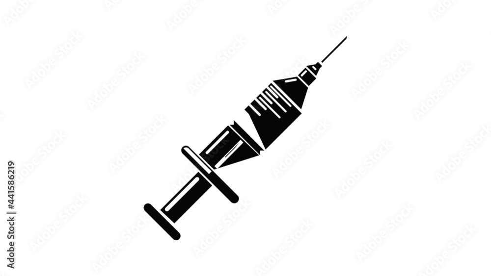 Poster full syringe icon animation simple best object on white