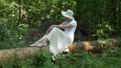 woman relaxing in the park