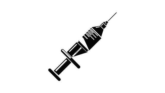 Full syringe icon animation simple best object on white