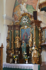 Altar of St. Barbara at St. Peter's Parish Church in Sveti Petar Mreznicki, Croatia