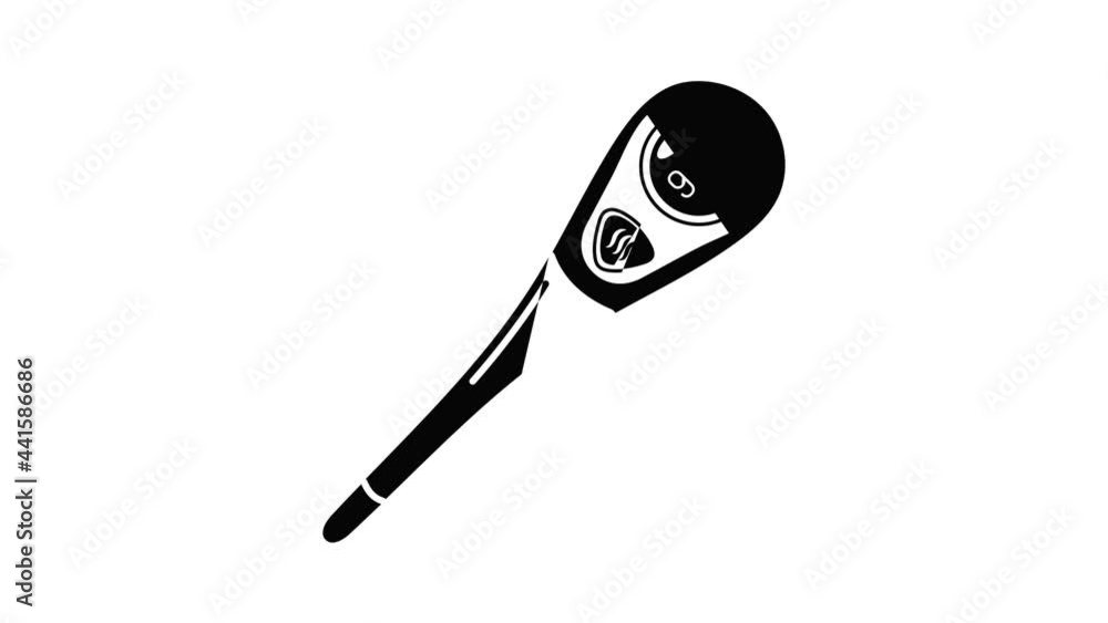 Poster diagnostic thermometer icon animation simple best object on white