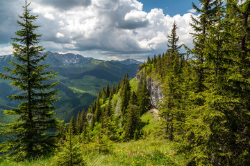 View from hill Ohniste in Low Tatras mountains, Slovakia