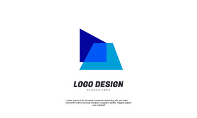 stock abstract creative curved shapes color logo  template for business company building Technology media logotype flat design