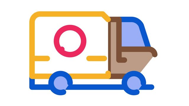 Kill Truck Icon Animation. color Kill Truck animated icon on white background