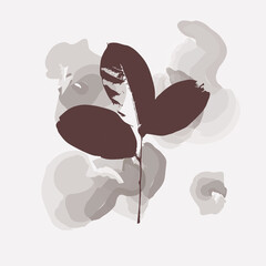 Abstract shape and line art plant, Boho style botanical design for cover, print, poster, wall decoration. Vector floral design. Modern art posters collection with tropical leaves.