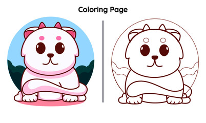Cute animal coloring pages. suitable for children, books, education