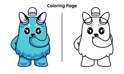 Cute animal coloring pages. suitable for children, books, education