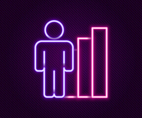 Glowing neon line Productive human icon isolated on black background. Idea work, success, productivity, vision and efficiency concept. Colorful outline concept. Vector