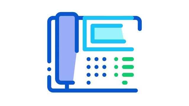 Home Telephone Icon Animation. color Home Telephone animated icon on white background