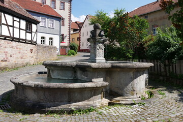 Fototapeta na wymiar Schlossbrunnen in Tann in der Rhön