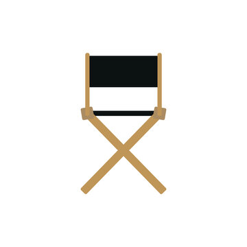Movie director chair icon on white background