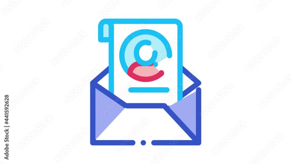 Poster envelope with voter information sheet icon animation. color envelope with voter information sheet an