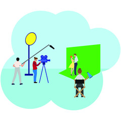 Cinema movie shooting icon on white background