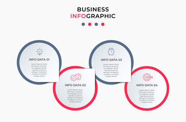 Business Infographic design template Vector with icons and 4 options or steps. Can be used for process diagram, presentations, workflow layout, banner, flow chart, info graph