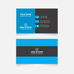 Modern Business Card Print Templates.Personal Visiting Card With Company Logo.Business Card Design Vector Illustration Stationery.
Double Sided Business Card Flat.Corporate Style Creative And Clean  