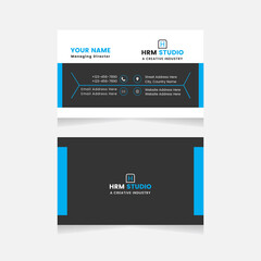 Modern Business Card Print Templates.Personal Visiting Card With Company Logo.Business Card Design Vector Illustration Stationery.
Double Sided Business Card Flat.Corporate Style Creative And Clean  