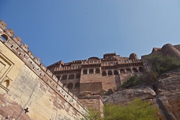 Interior and Exterior of The Mehrangarh Fort, Jodhpur, Rajasthan, India 