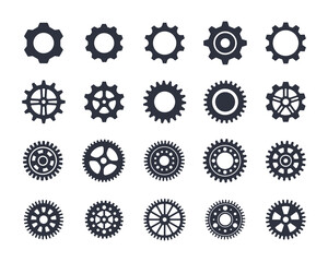 Gear wheel icon. Machine gear for setting Ideas to drive business forward through innovation.