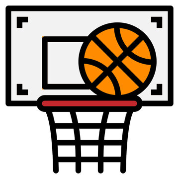 basketball orange ball net hoop clip art preview