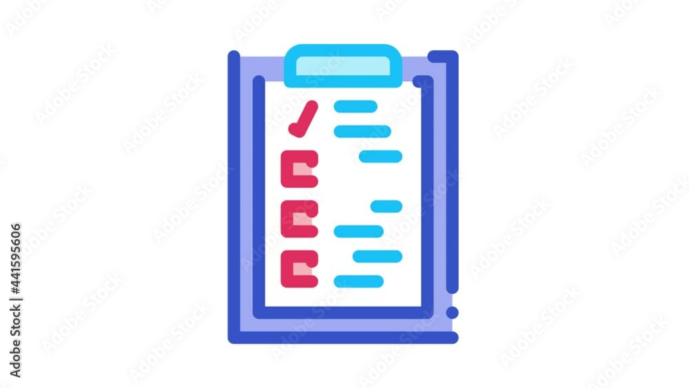 Poster voting sheet icon animation. color voting sheet animated icon on white background