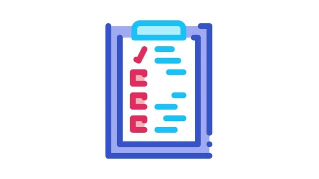 Voting Sheet Icon Animation. color Voting Sheet animated icon on white background