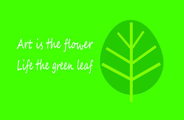 Quotes about leaf in green background.