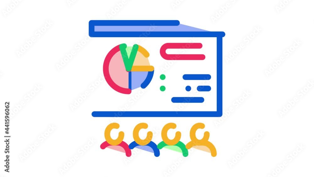 Poster view presentation icon animation. color view presentation animated icon on white background