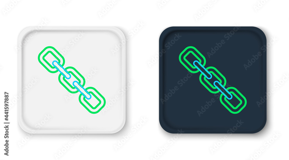 Poster line chain link icon isolated on white background. link single. hyperlink chain symbol. colorful out