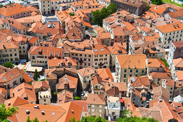 Fototapeta na wymiar Aerial view of the old town of Kotor.