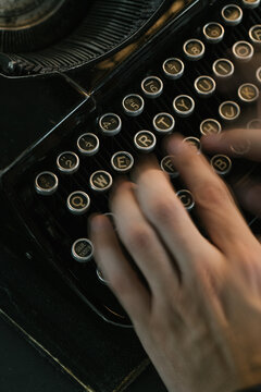 Crop hands using typewriter