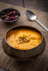 Mango Pulp / Aam rus or Ras served in small bowls